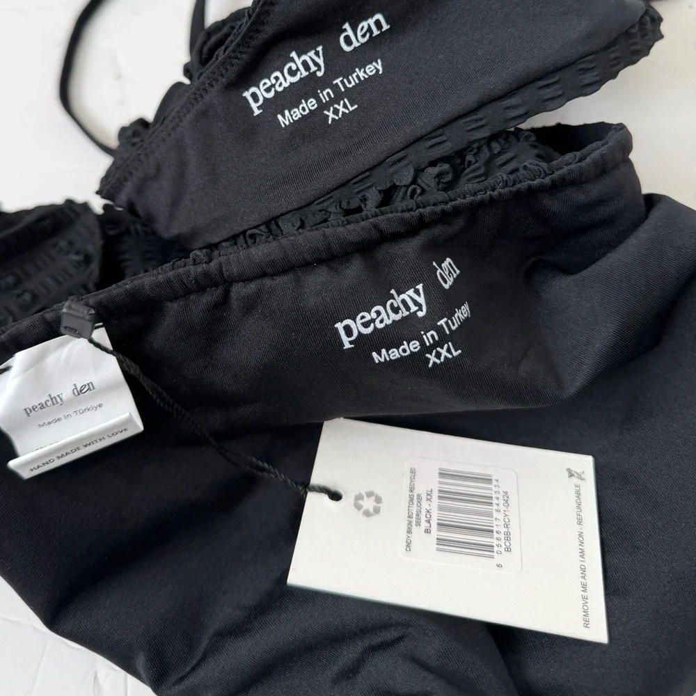 Peachy Den Cynthia Black Bikini Set XXL